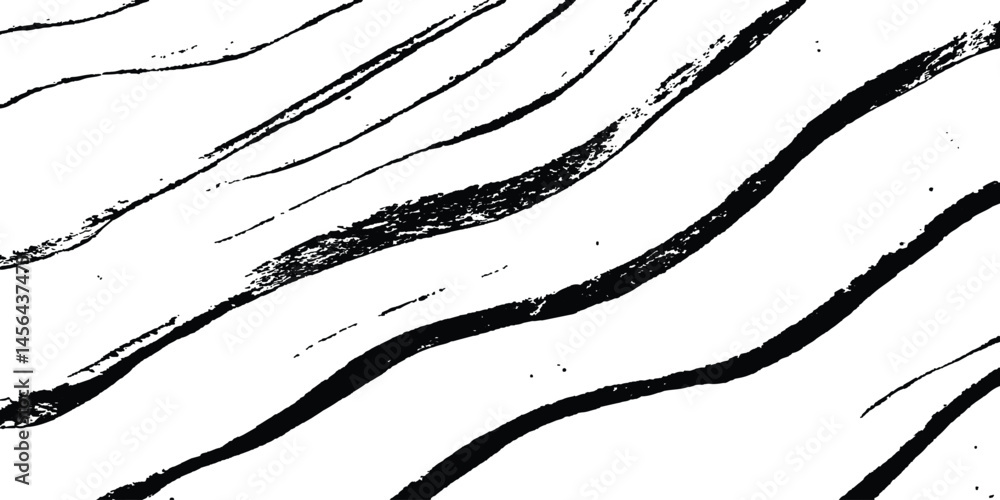 Aufkleber abstract black wavy lines on transparent background. black flowing wave lines set on white and trans