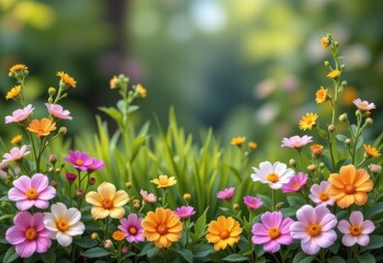 Obraz premium dainty wildflowers as a frame border