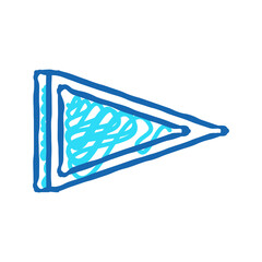 pennant flag map icon doodle illustration