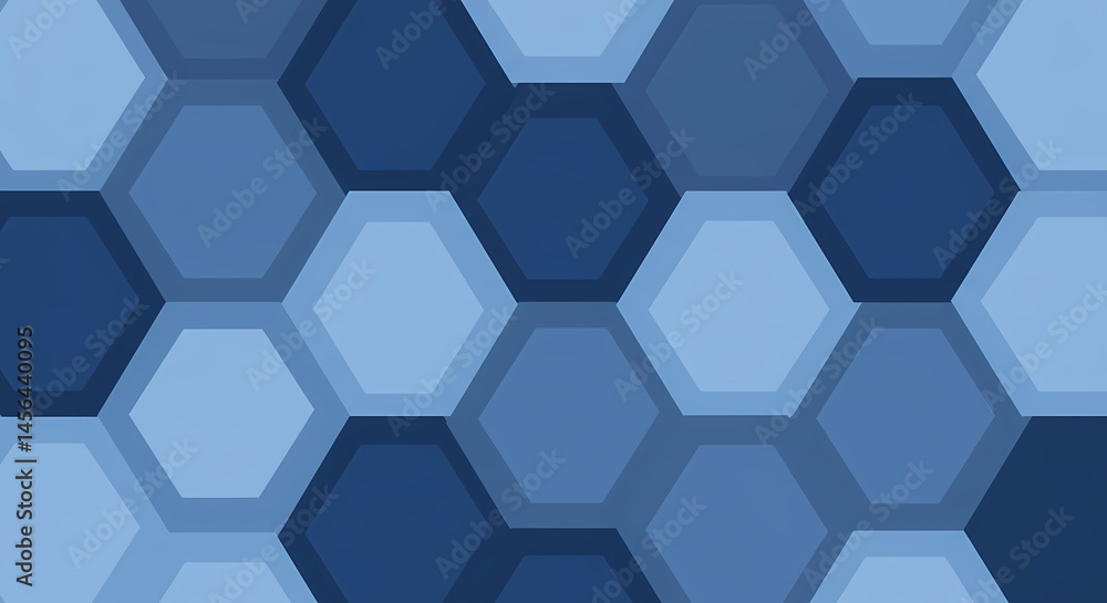 Poster blue abstract hexagon pattern background design modern style