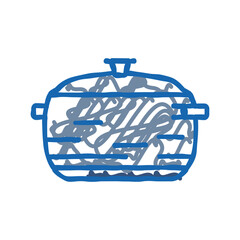 soup pot cooking icon doodle illustration