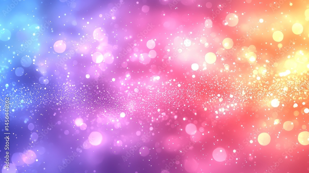 Poster mesmerizing display of rainbow sparkles, creating a dreamy galaxy of vibrant colors and shimmering l