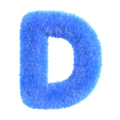Fluffy Blue Letter D Icon