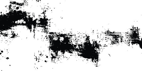 Fototapeta premium Abstract grunge texture background design. Vector grunge black and white distressed texture background. contrast with bold black brush strokes applied over a white surface, evoking a raw, textured. 