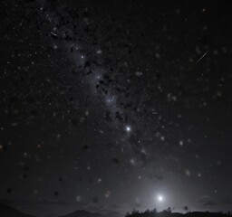Fototapeta premium Sparkling stars scattered across a deep black night sky , milky way, space, glitter
