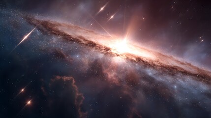 Sci-fi galaxy nebula with glowing energy streams
