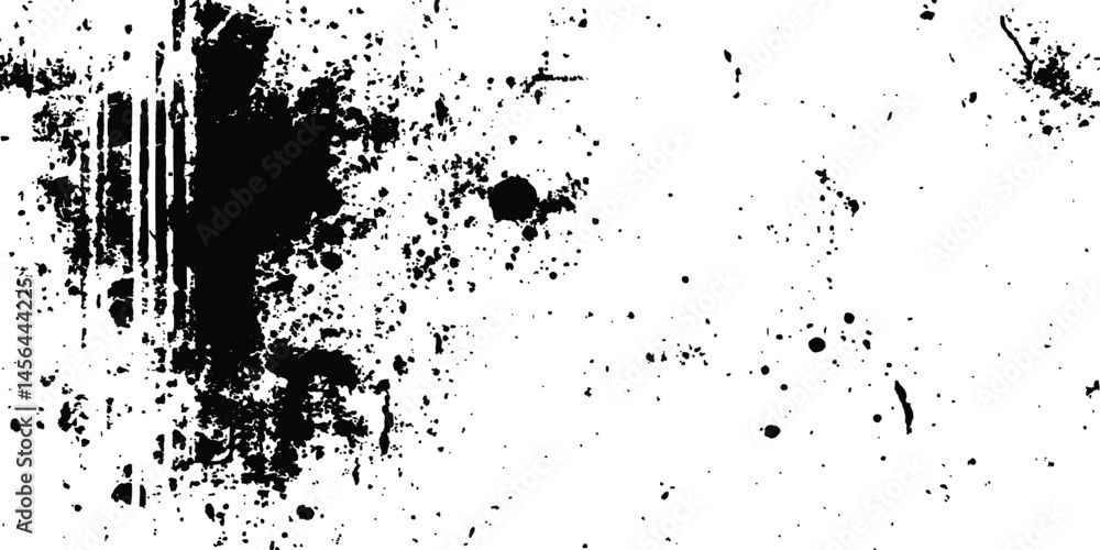 Poster vector grunge black and white distressed texture transparent white background. abstract black ink sp