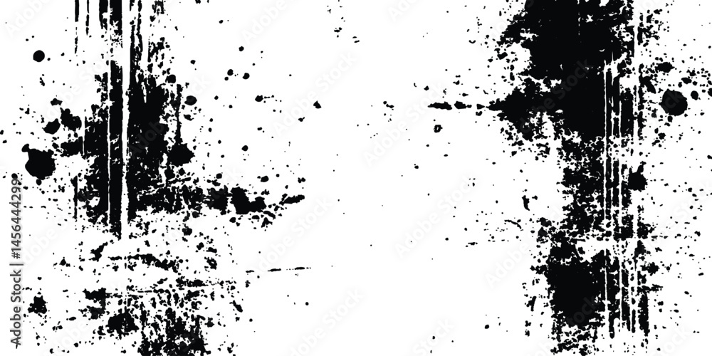 Poster Abstract grunge black and white distressed texture background. Scratch marks on white and transparent background. Sketch abstract grunge backgrounds to create a distressed effect. 