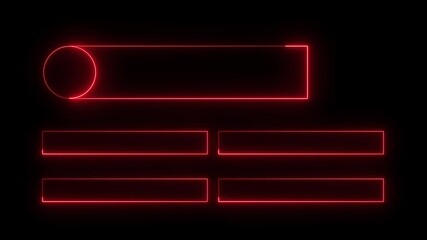 Neon Line Animation with option selection on black background, Quiz template challenge with option selection, game animation, quest game test sport challenge, Animated on black background
