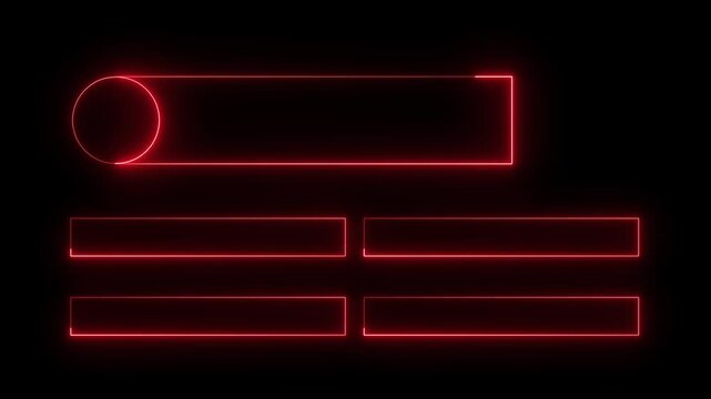 Neon Line Animation with option selection on black background, Quiz template challenge with option selection, game animation, quest game test sport challenge, Animated on black background
