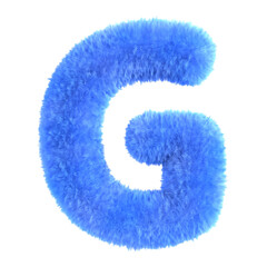 Fluffy Blue Letter G Icon