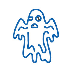 creepy ghost icon doodle illustration