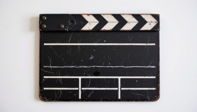 Filmmaking action with clapperboard studio film equipment indoor close-up creative process