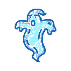 spooky ghost icon doodle illustration