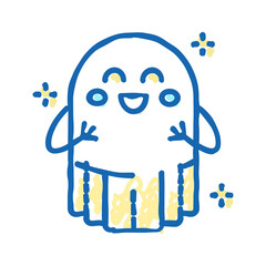 cute ghost icon doodle illustration