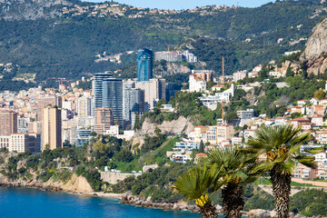  Aerial view of Monaco on the French Riviera - Sunshine above the richest city state in the World	
