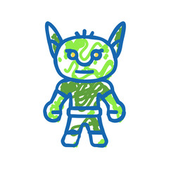 Obraz premium comic monster cute icon doodle illustration