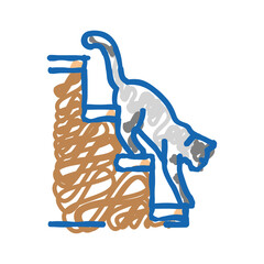 down preposition english icon doodle illustration