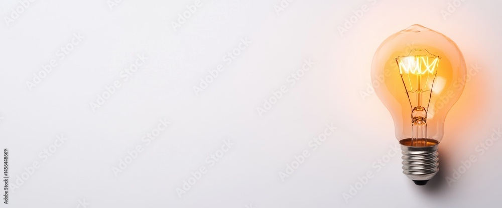 Poster lit lightbulb symbolizing idea innovation energy solution simplicity