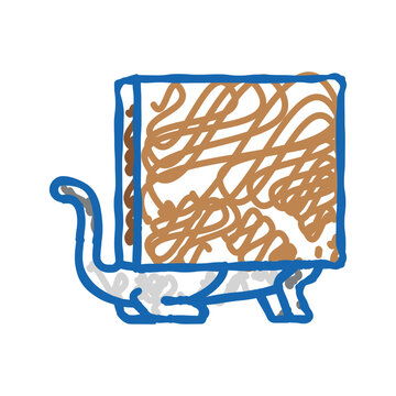 under preposition english icon doodle illustration