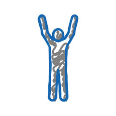 Obraz premium hand up man icon doodle illustration