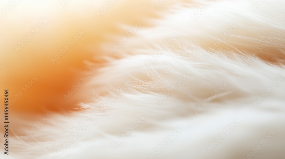 Poster a close-up view of soft white fur bathed in gentle warm light, creating a calming atmosphere in a co