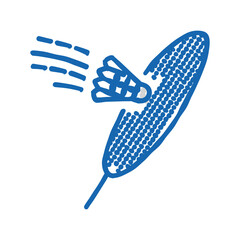 action shuttlecock racket icon doodle illustration
