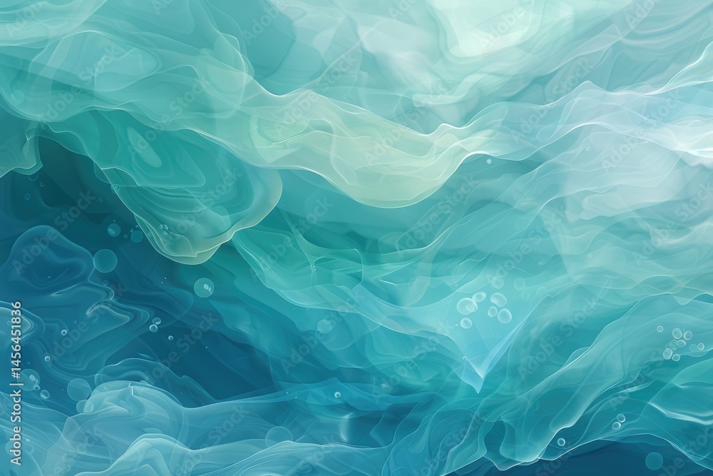 Poster abstract underwater blue color liquid wave flow express energetic surface. seamless texture of vivid