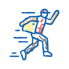 fast courier icon doodle illustration