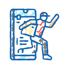 express courier app icon doodle illustration