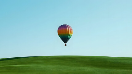 Obraz premium balloon, air, sky, hot, hot air balloon, flying, flight, colorful, fly, basket, ballooning, adventure, travel, float, balloons, sport, fun, transportation, red, color, blue, aircraft, transport, high,