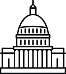 the landmarks of rome vector illustration line art