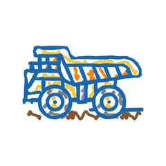haul truck steel production icon doodle illustration