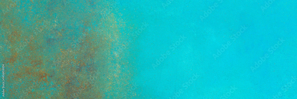 Poster emerald green and rusty texture background, abstract backdrop for design, top view, copy space, bann