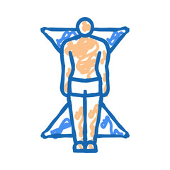 hourglass male body type icon doodle illustration