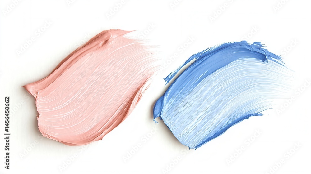 Aufkleber thick paint strokes in light blue and white creating an copy textured abstract with background space