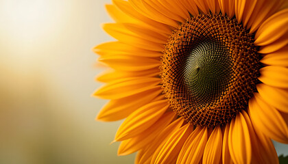 Fototapeta premium Sunflower Close-up Bright Yellow Petals