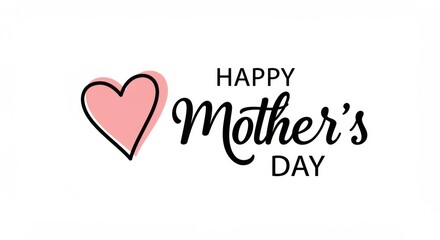 Elegant heart graphic celebrating mothers day on simple background design