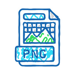png file format document icon doodle illustration