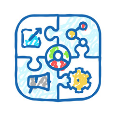 content syndication lead icon doodle illustration