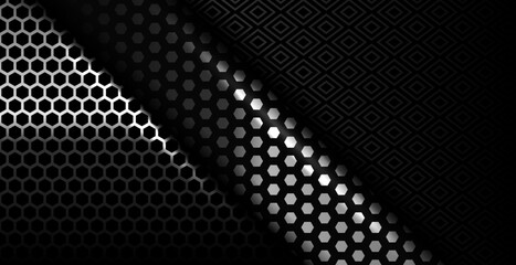 abstract black geometry with hexagon design pattern background