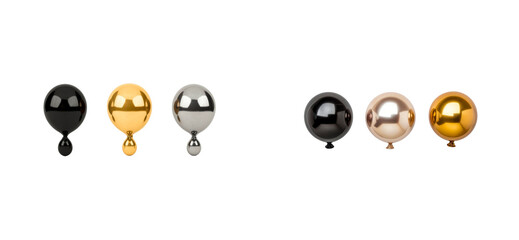 Obraz premium Metal Orbs Collection, Silver, Gold, Black, Rosegold, Shiny, cut out transparent