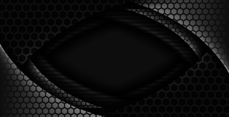 black geometry with hexagon design pattern background