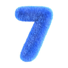 Fluffy Blue Number Seven