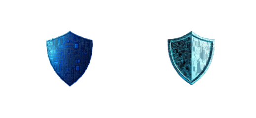 Digital Shields Depicting Network Security System, cut out transparent