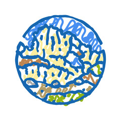 Fototapeta premium expedition mountain landscape icon doodle illustration