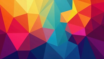 Fototapeta premium Geometric shapes in vibrant color forming a continuous background , design, art