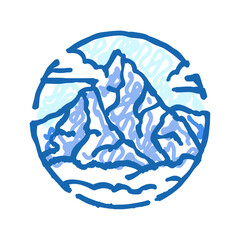 hiking mountain landscape icon doodle illustration