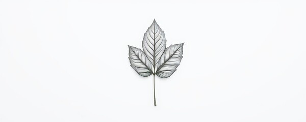 Obraz premium Single Leaf Illustration on White