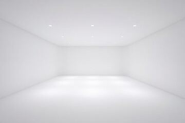 Obraz premium Minimalist white room with soft lighting for clean modern design concepts